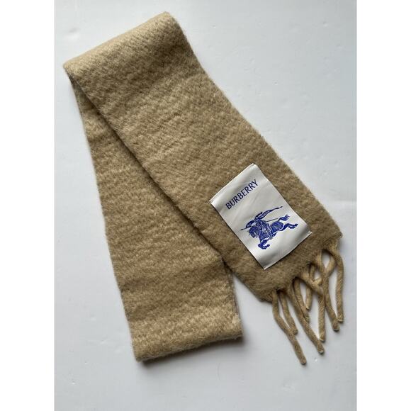 Burberry Solid Mohair Wool Scarf Archive Beige 212x17 80796491 Italy NWT $390 - Picture 3 of 13